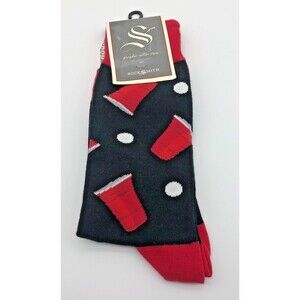 SockSmith Mens Graphic Cotton Crew Socks OSFM BEER PONG Party Frat NEW